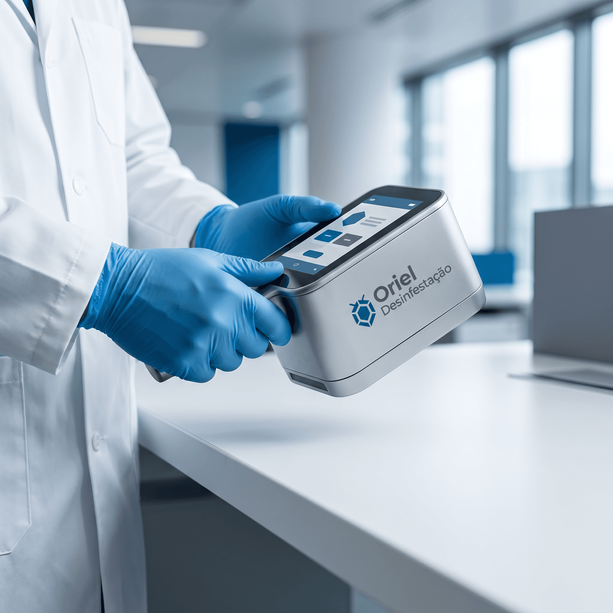 Técnico da Oriel a realizar diagnóstico científico